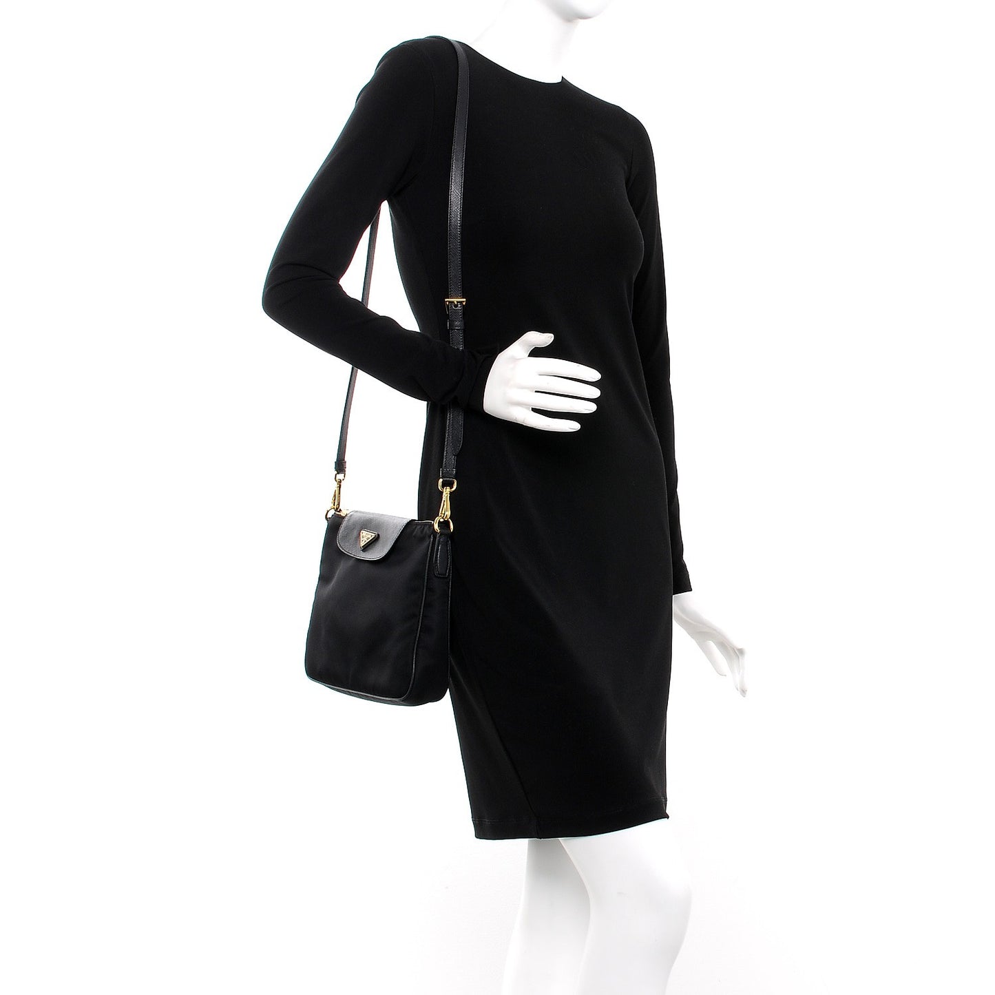 Tessuto Nylon Saffiano Crossbody Bag Nero Black