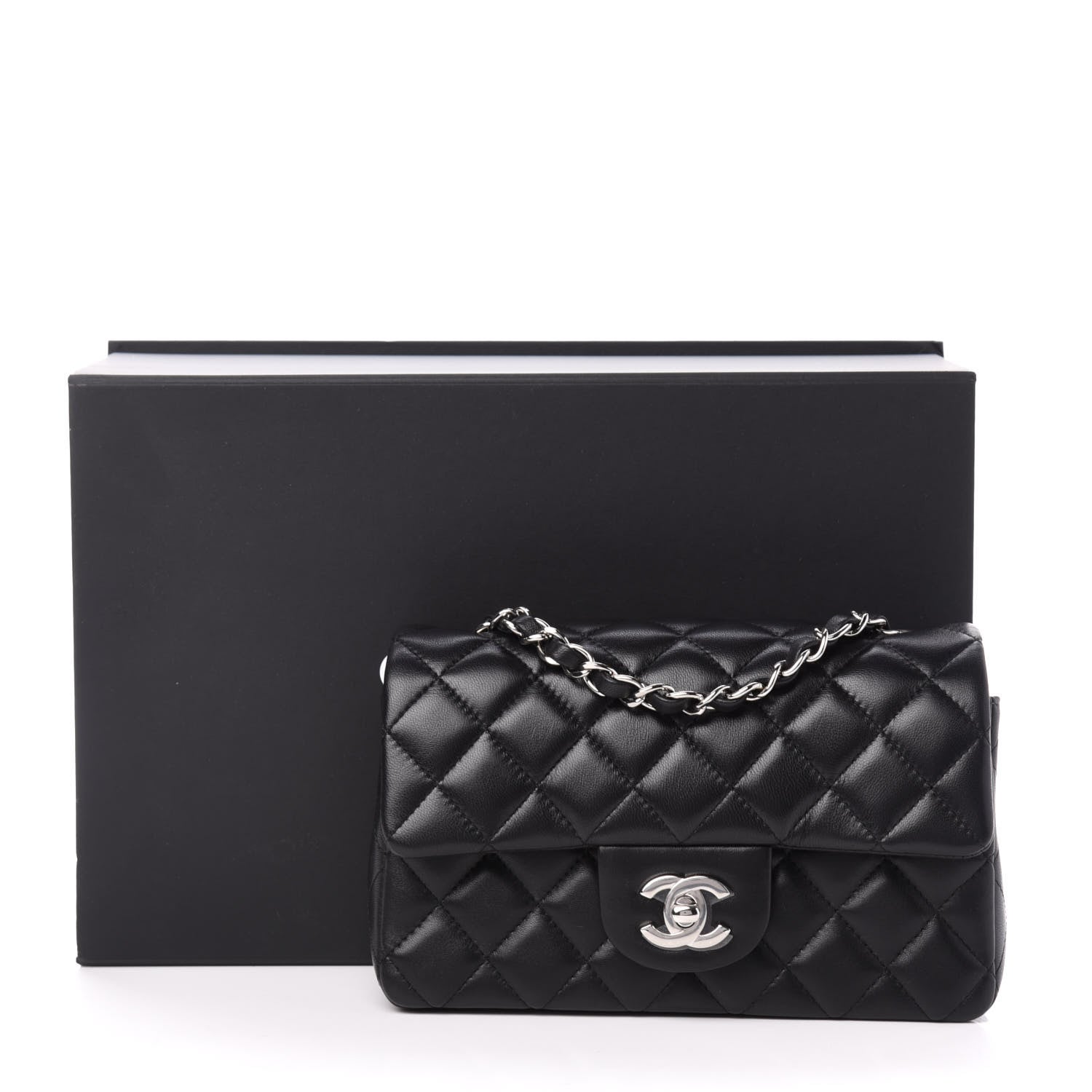 Chanel Lambskin Quilted Mini Rectangular Flap Black 11 of 11
