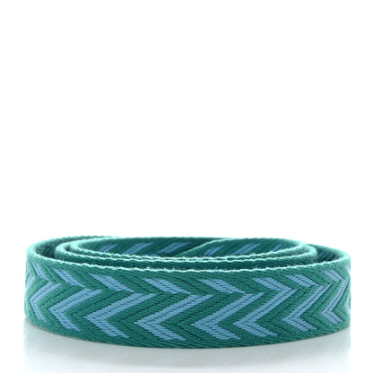 Hermes Toile Swift 25mm Sangle ZigZag Shoulder Strap Bleu Du Nord Vert Veronese 2 of 5