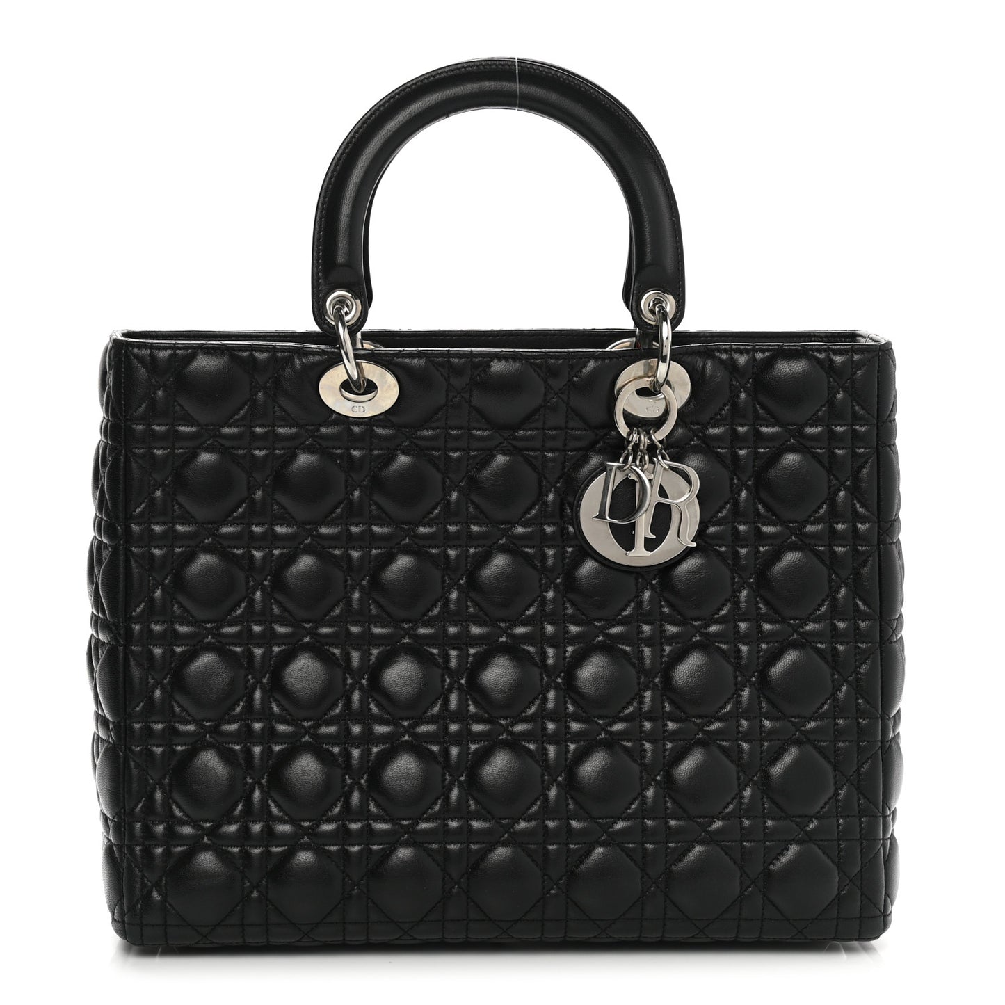 Lambskin Cannage Large Lady Dior Black