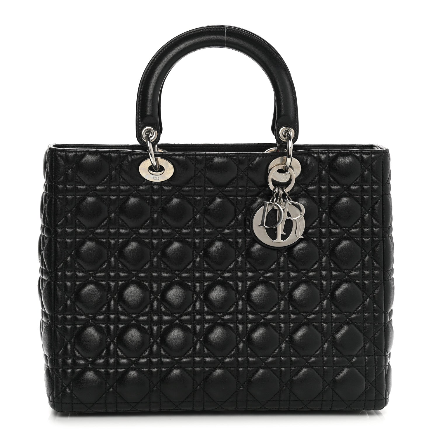 Christian Dior Lambskin Cannage Large Lady Dior Black 1 of 10