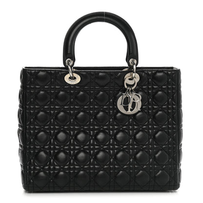 Christian Dior Lambskin Cannage Large Lady Dior Black 1 of 10