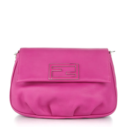 Fendi Vitello Flamingo Enamel Fendista Pouchette Crossbody Magenta 1 of 7