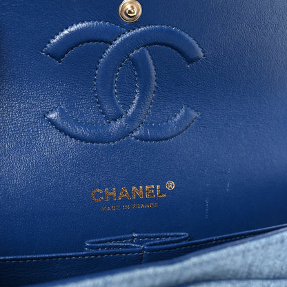 Chanel Denim Quilted Medium Double Flap Blue 6 of 10