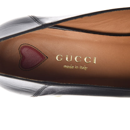 Gucci Malaga Kid Web Pearl Embellished Peyton 75mm Loafer Pumps 36 Black 8 of 11