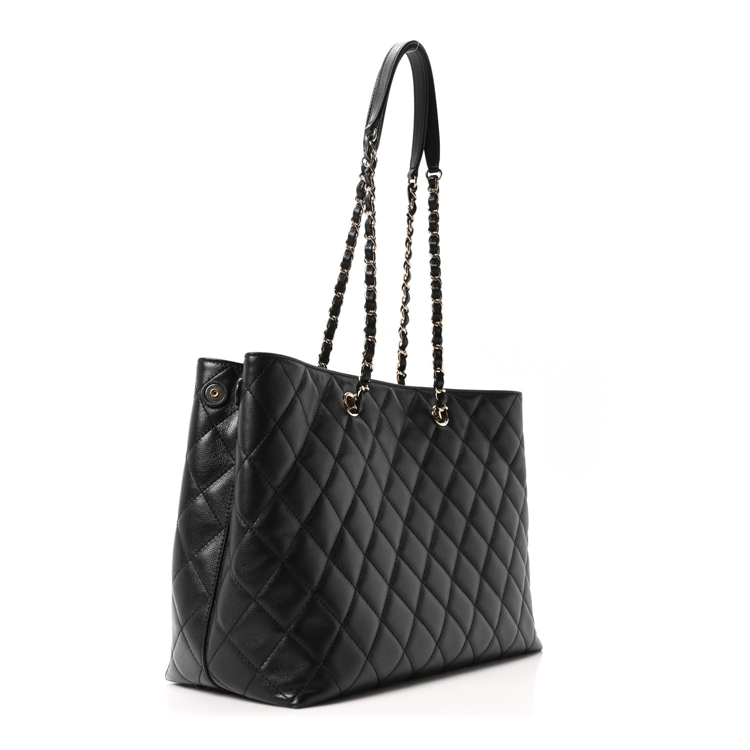 Chanel Caviar Quilted Small Shopping Tote Black 3 of 11