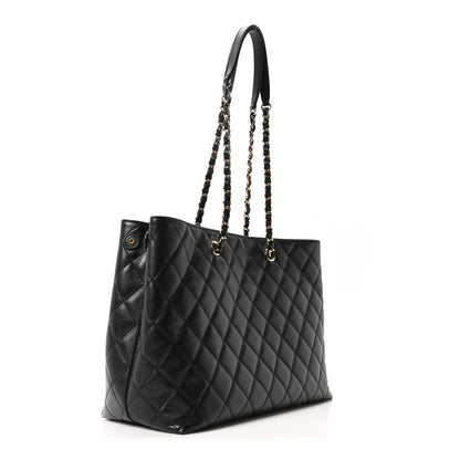 Chanel Caviar Quilted Small Shopping Tote Black 3 of 11