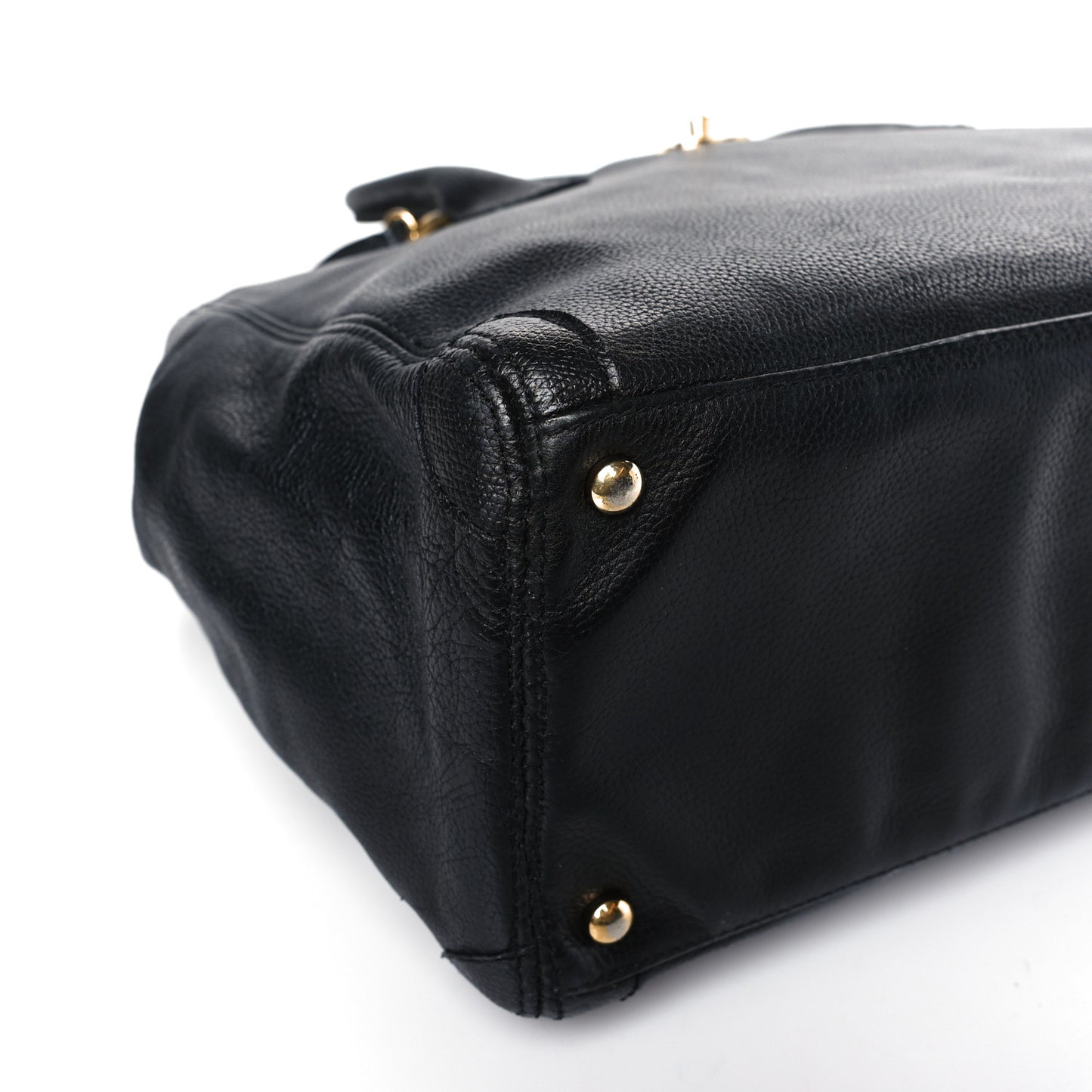 Calfskin Cerf Executive Shopper Tote Black