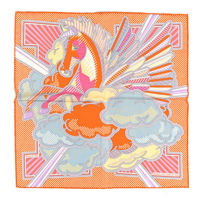 Hermes Silk Pegase Pop Pocket Square Orange 1 of 4