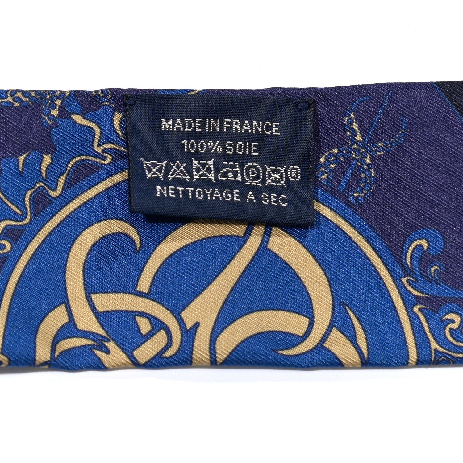 Hermes Silk Ex-Libris Twilly Indigo Black Beige 3 of 4