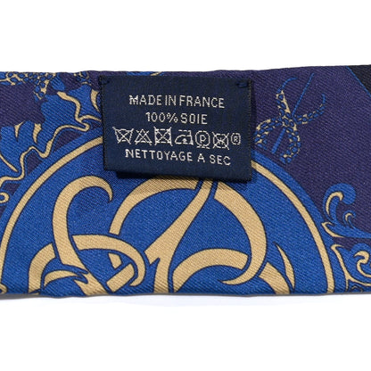 Hermes Silk Ex-Libris Twilly Indigo Black Beige 3 of 4