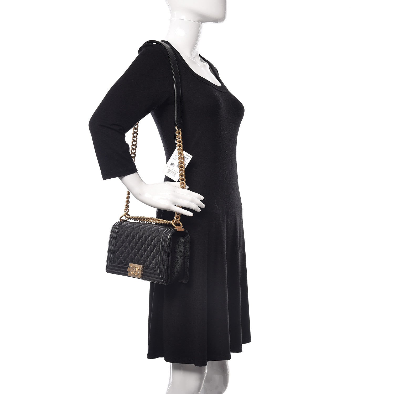 Chanel Caviar Quilted Medium Boy Flap Black 2 of 12