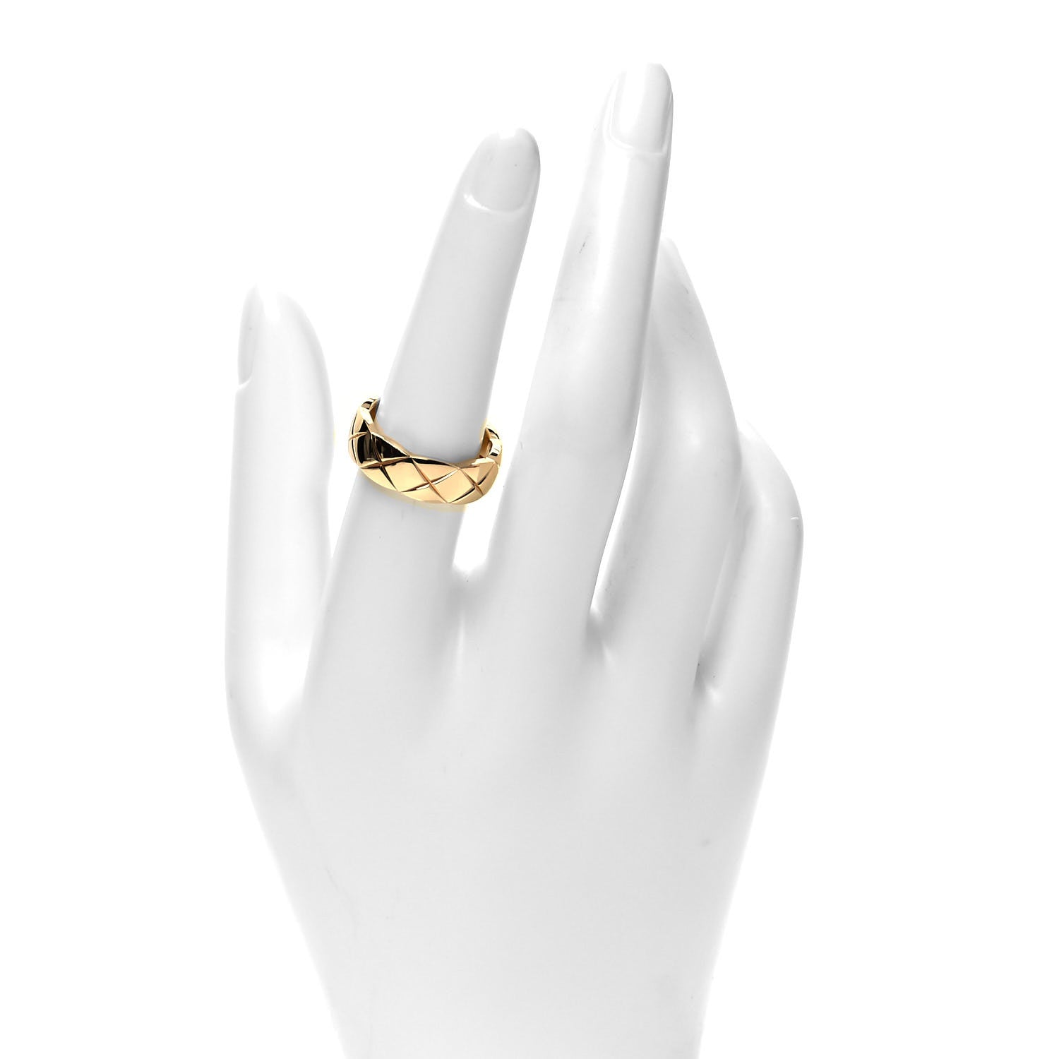 Chanel 18K Yellow Gold Small Coco Crush Ring 55 7.25 2 of 4