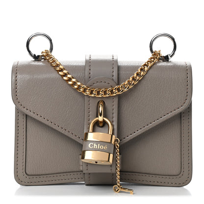 Chloe Shiny Goatskin Calfskin Aby Chain Shoulder Bag Motty Grey 1 of 8