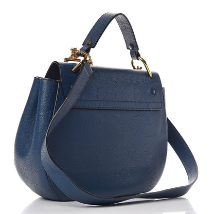 Chloe Grained Lambskin Large Drew Shoulder Bag Factory Blue 3 of 11