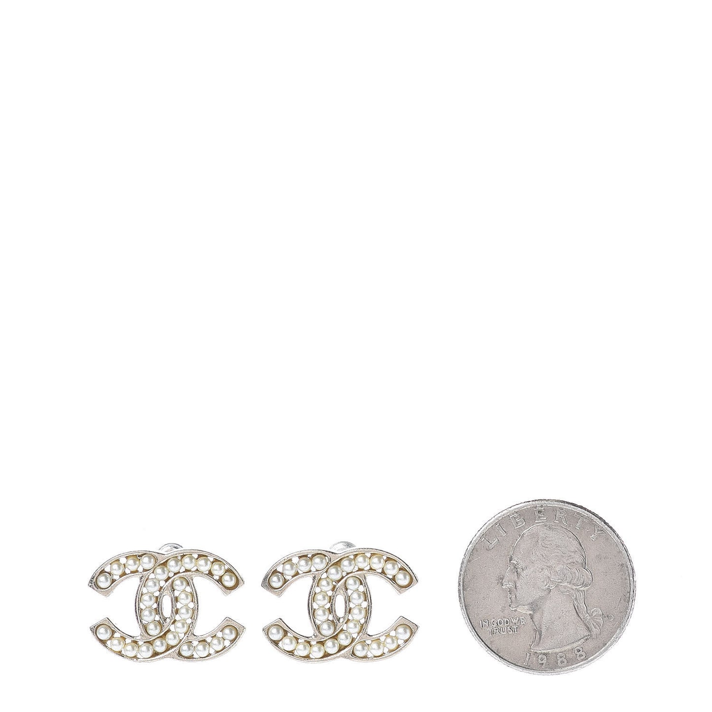 Pearl CC Earrings Light Gold
