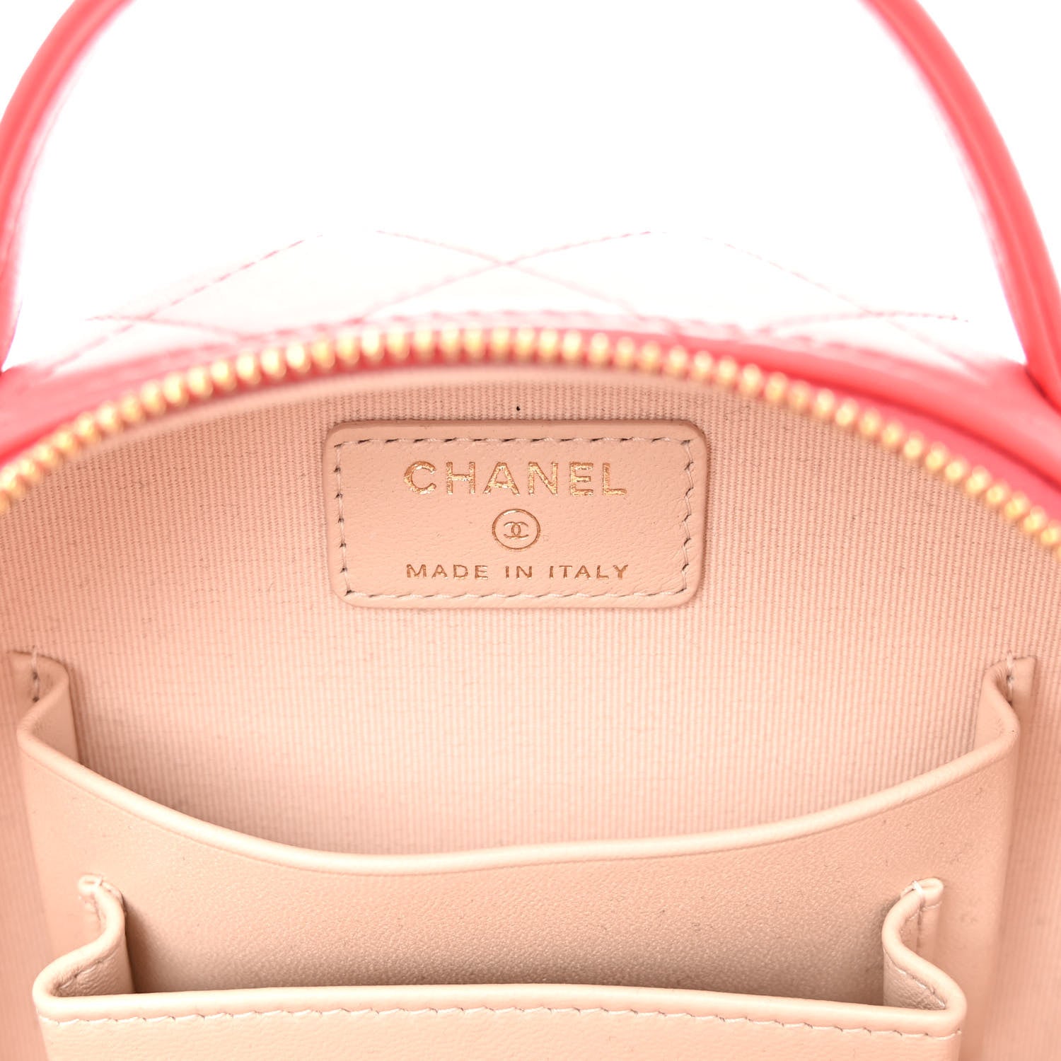 Chanel Lambskin Quilted Small Chic Riviera Top Handle Vanity Case Red 6 of 10