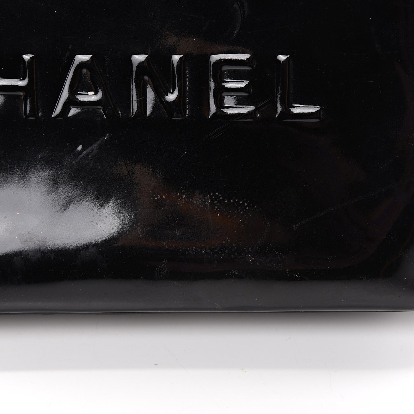 Patent Logo Shoulder Bag Black