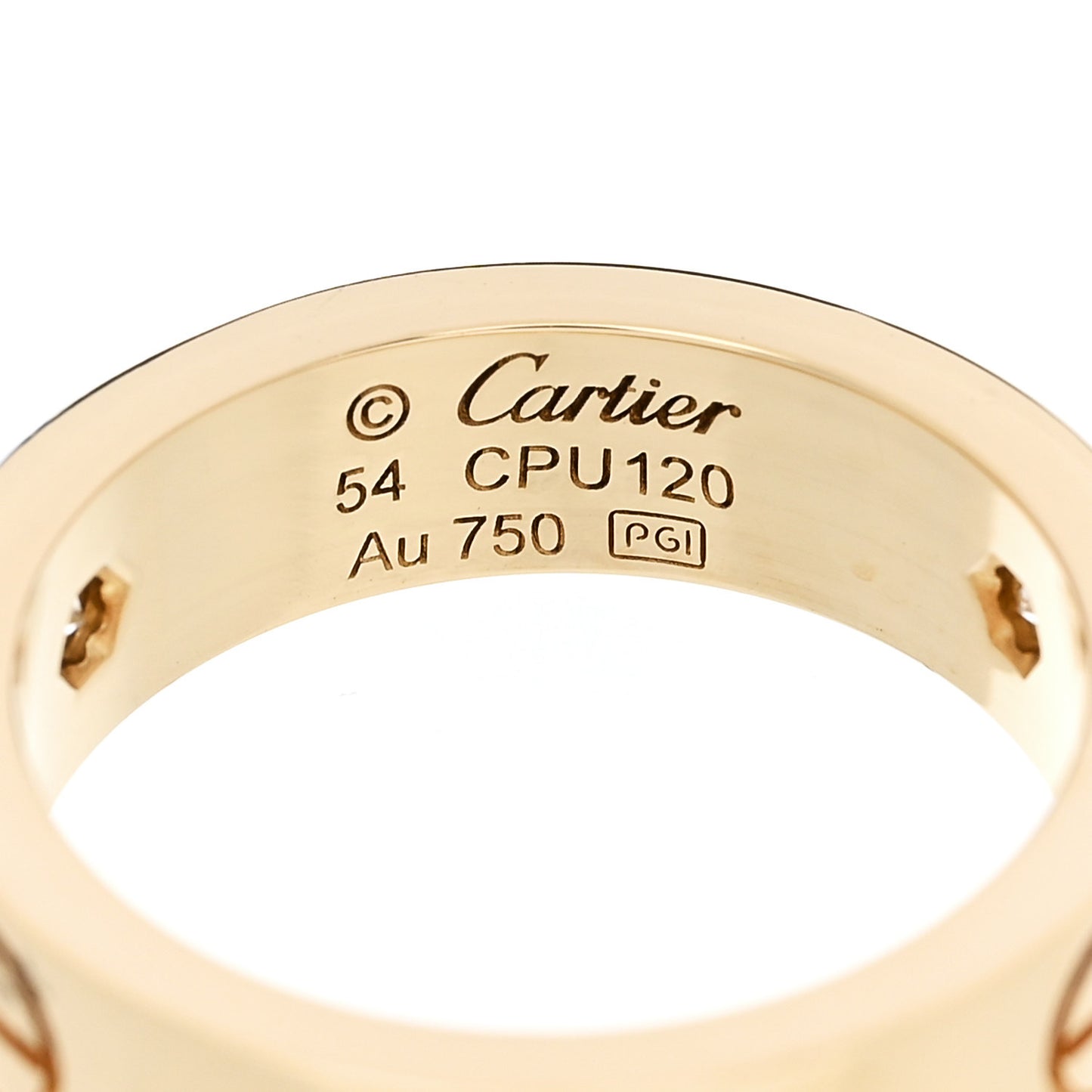 18K Yellow Gold 3 Diamond 5.5mm LOVE Ring 54 7