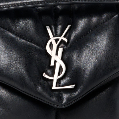 Saint Laurent Lambskin Quilted Small Loulou Puffer Monogram Chain Satchel Black 11 of 15