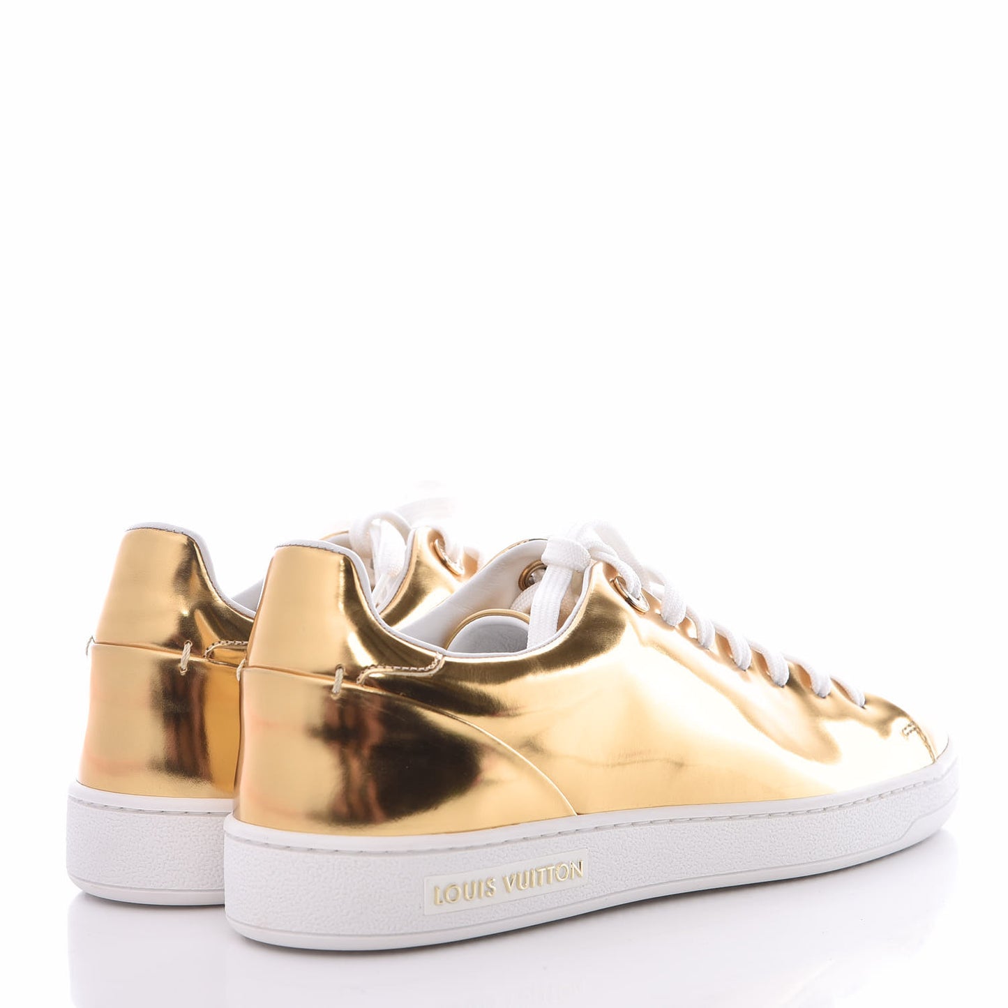 Metallic Calfskin Frontrow Sneakers 37.5 Gold