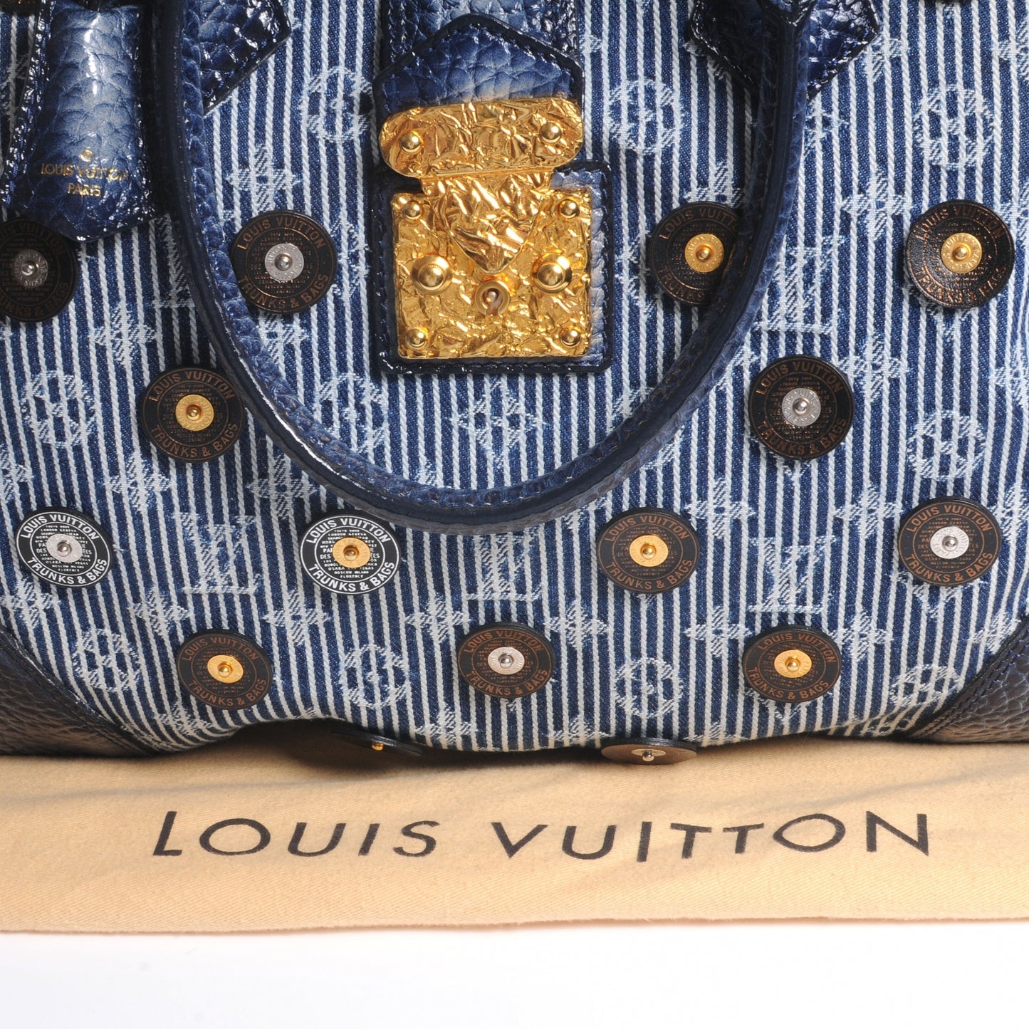 Denim Polka Dot Trunks and Bags Bowly