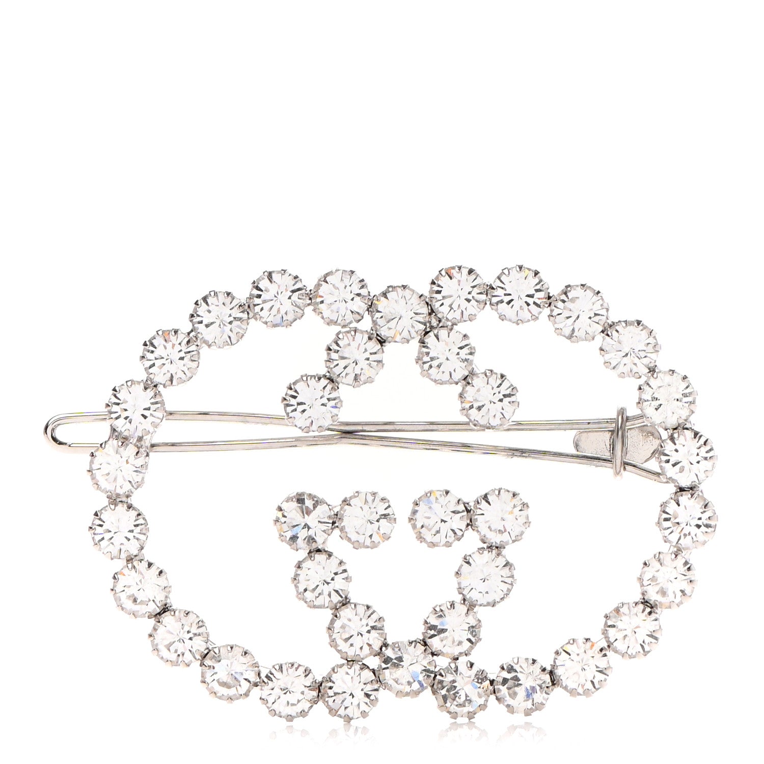 Gucci Crystal Interlocking G Hair Clip Silver 1 of 5