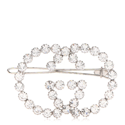 Gucci Crystal Interlocking G Hair Clip Silver 1 of 5