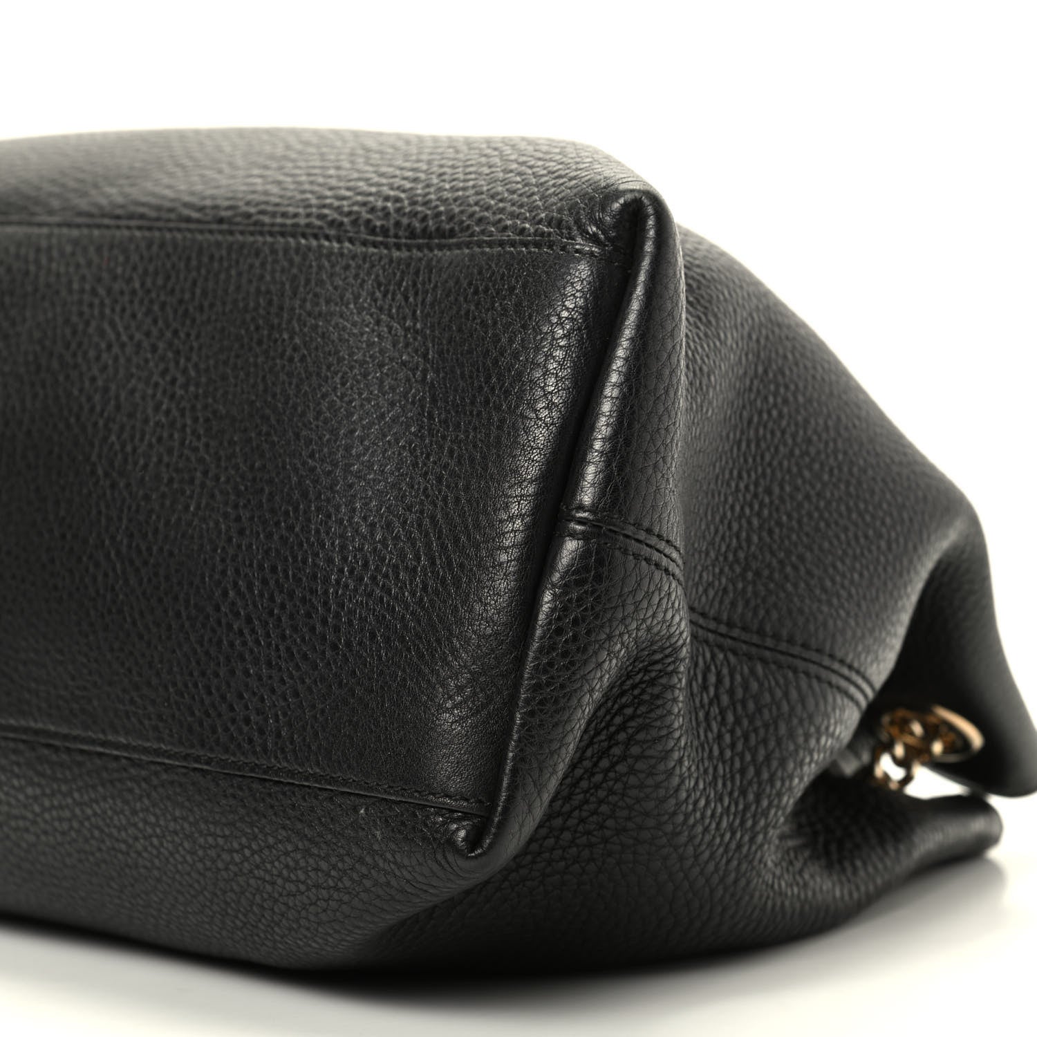Gucci Pebbled Calfskin Medium Soho Chain Shoulder Bag Black 7 of 9