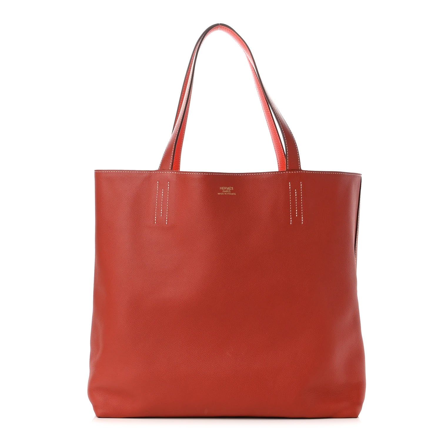 Hermes Taurillon Clemence Double Sens Reversible Tote Sanguine Rose Jaipur 1 of 14