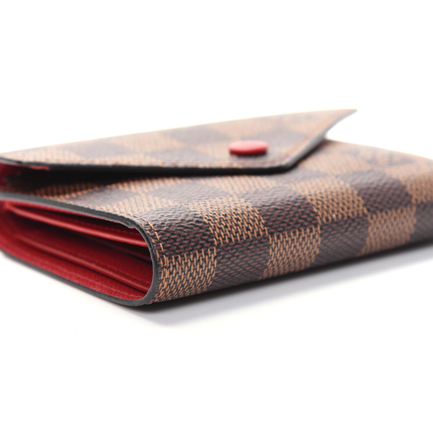 Louis Vuitton Damier Ebene Victorine Wallet Red 7 of 12