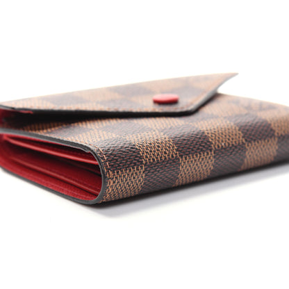 Louis Vuitton Damier Ebene Victorine Wallet Red 7 of 12