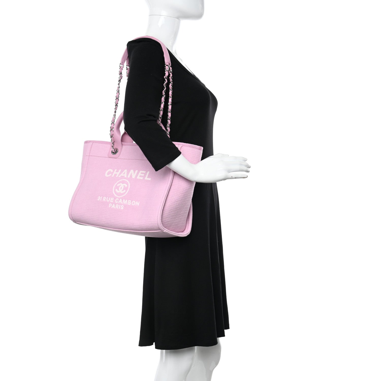 Chanel Mixed Fibers Small Deauville Tote Pink 2 of 11