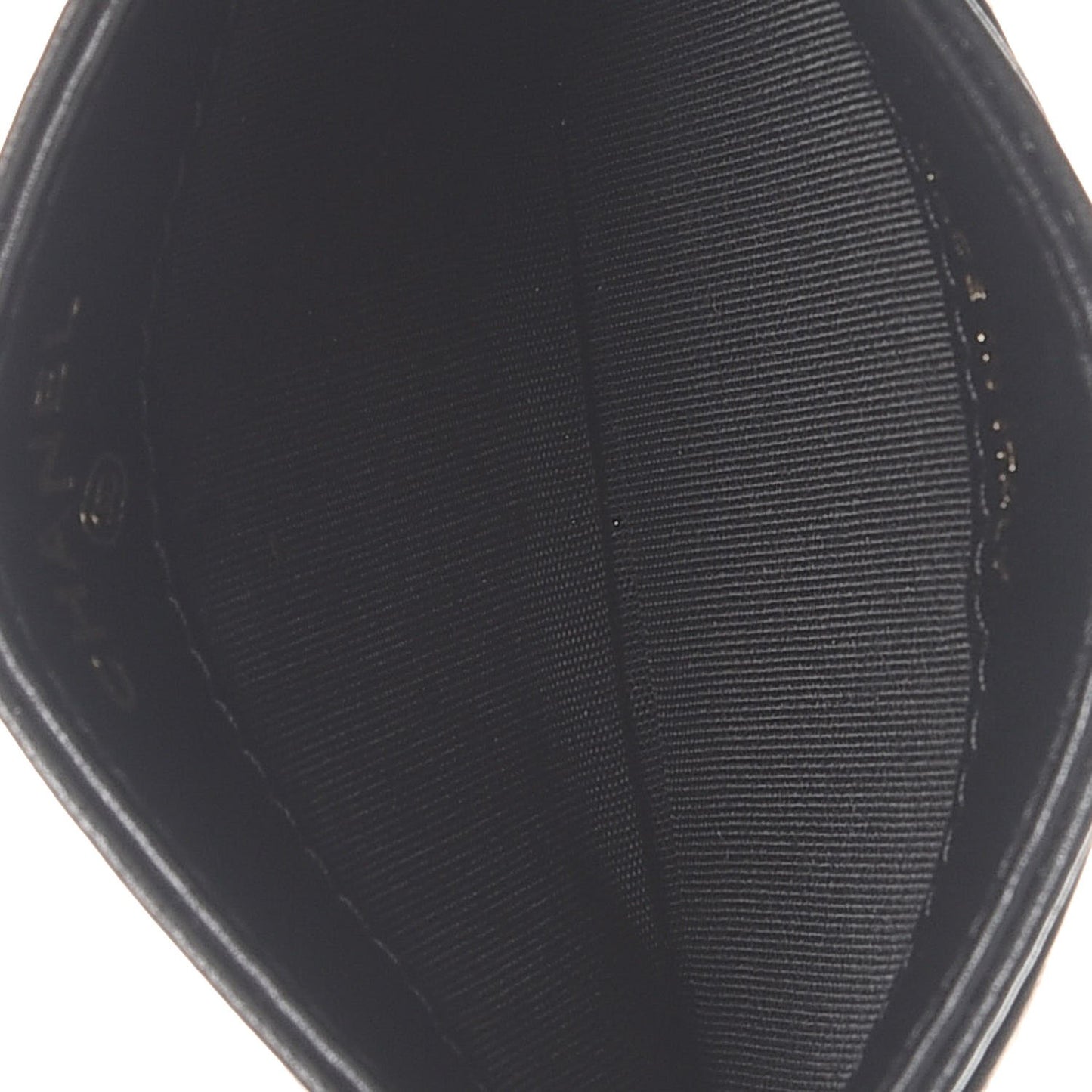 Lambskin Camellia Embossed Card Holder Black Gold