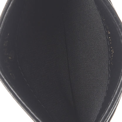 Chanel Lambskin Camellia Embossed Card Holder Black Gold 5 of 9