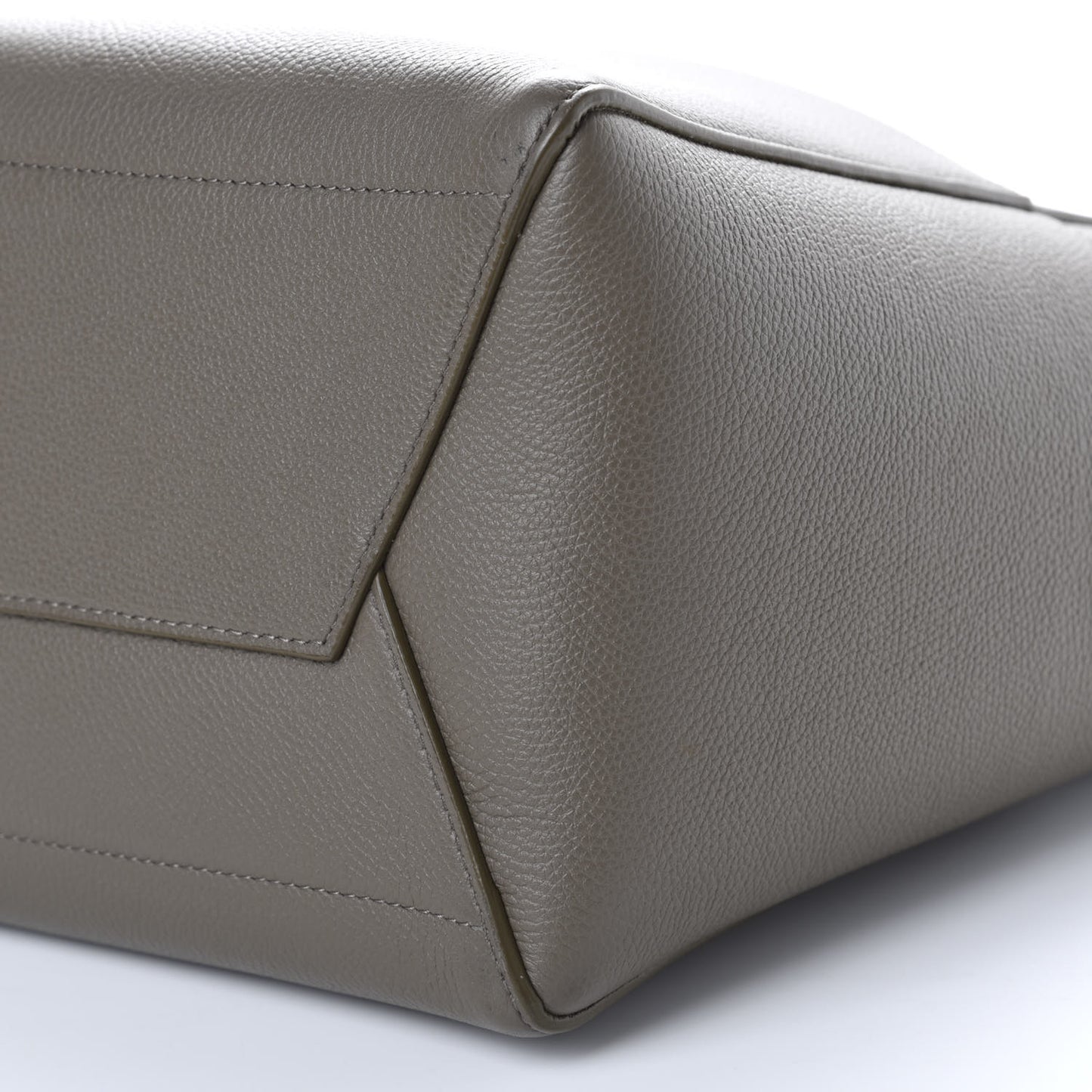 Soft Grained Calfskin Sangle Bucket Bag Taupe