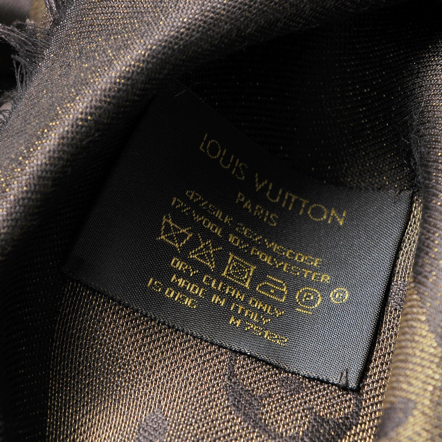 Silk Lurex Wool Monogram Shine Shawl Brown
