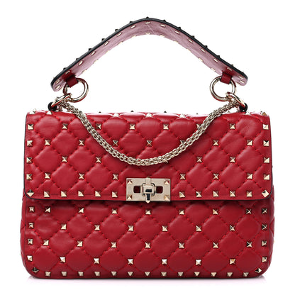 Valentino Garavani Nappa Medium Rockstud Spike Shoulder Bag Rosso Valentino 1 of 10
