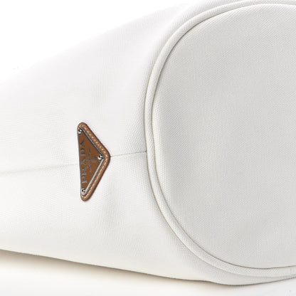 Prada Canapa Small Shopping Tote White 9 of 10