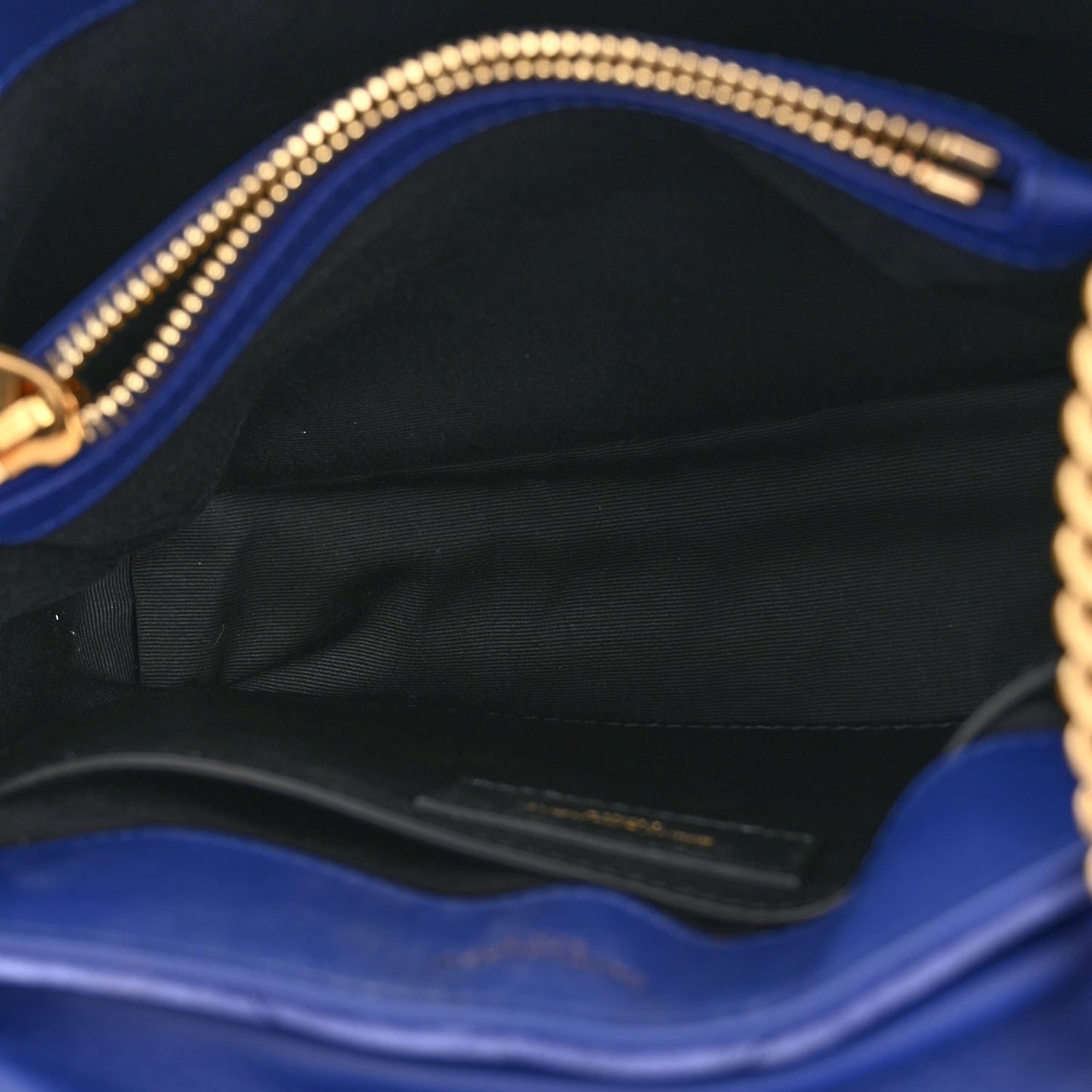 Velvet Y Quilted Monogram Small Loulou Chain Satchel Blue Sapphire