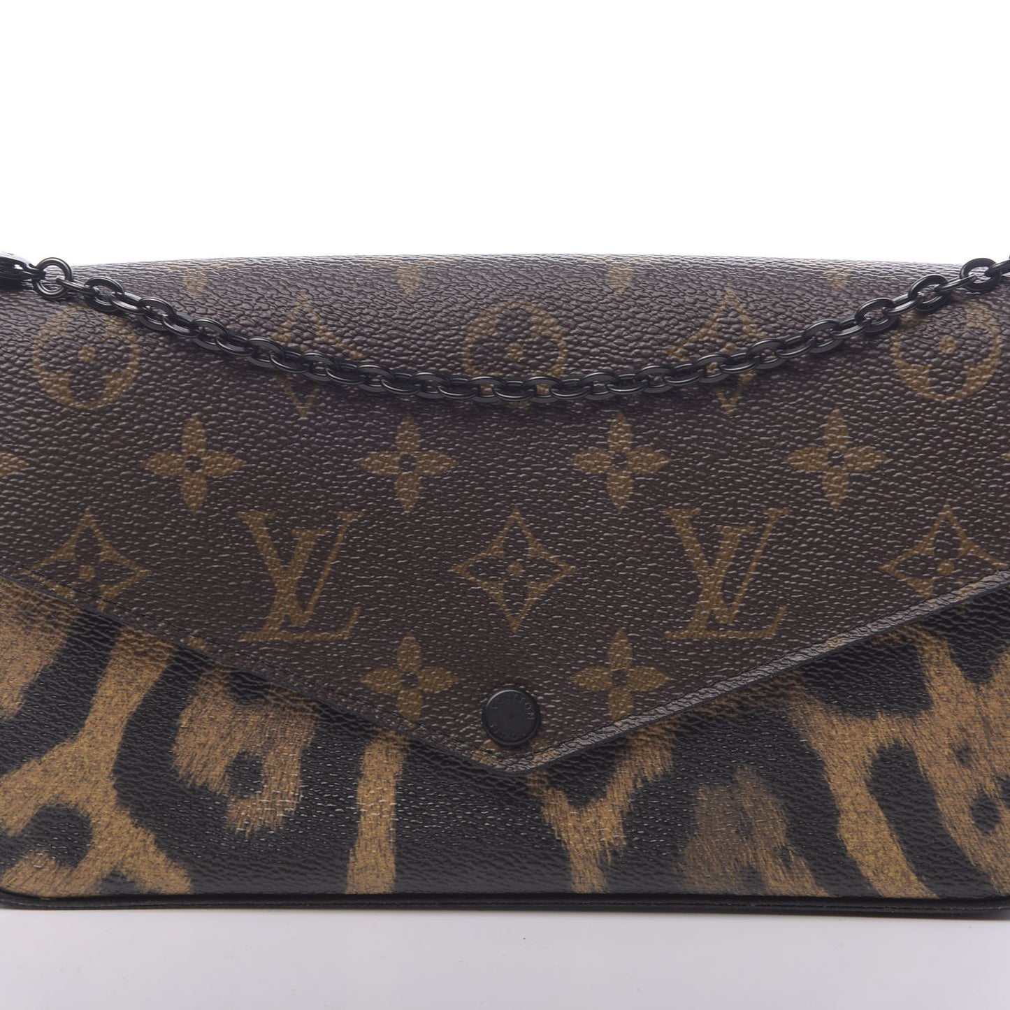 Monogram Animal Print Pochette Felicie Chain Wallet
