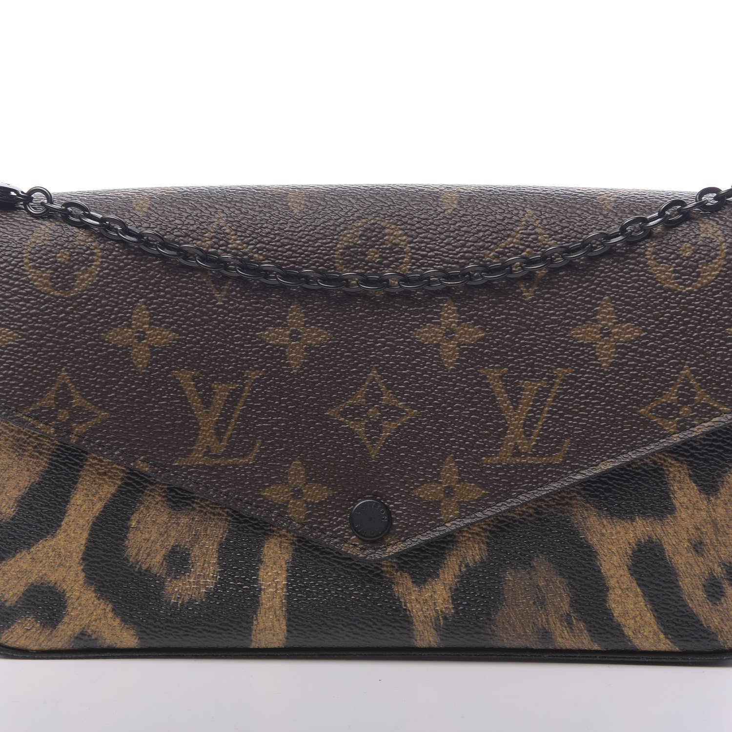 Louis Vuitton Monogram Animal Print Pochette Felicie Chain Wallet 7 of 9