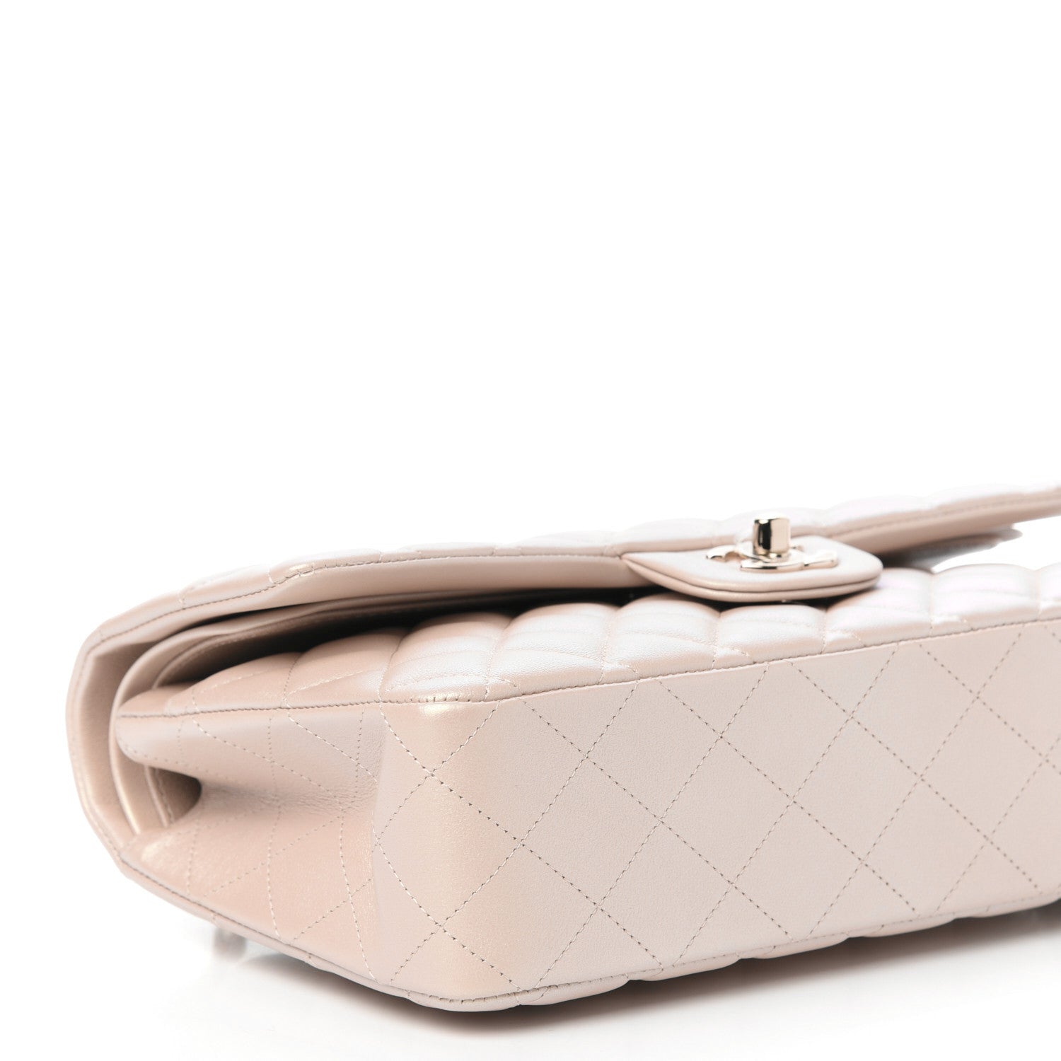 Chanel Iridescent Calfskin Quilted Medium Double Flap Beige 6 of 10