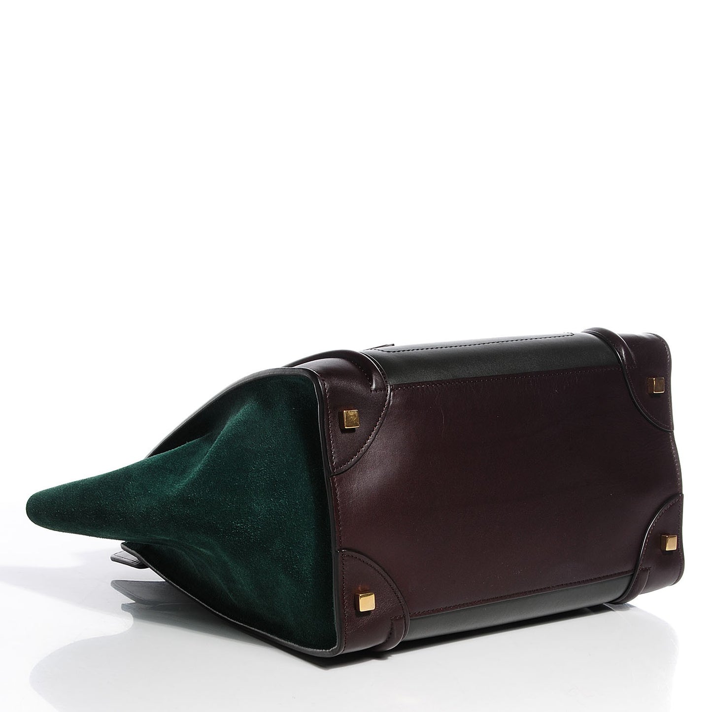 Smooth Calfskin Suede Mini Tri-Color Luggage Burgundy