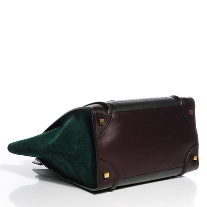 Celine Smooth Calfskin Suede Mini Tri-Color Luggage Burgundy 4 of 7