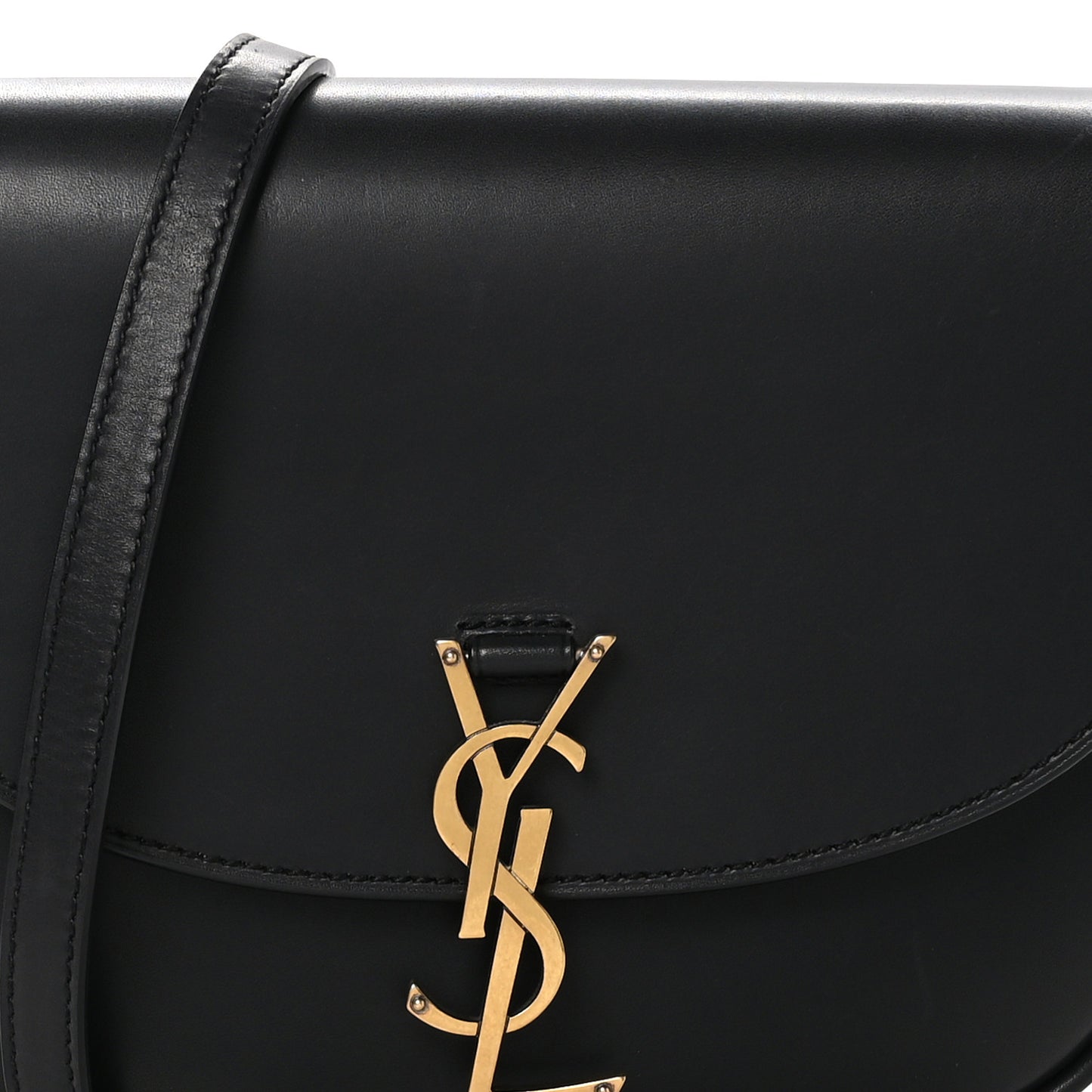Smooth Calfskin Monogram Medium Kaia Satchel Black