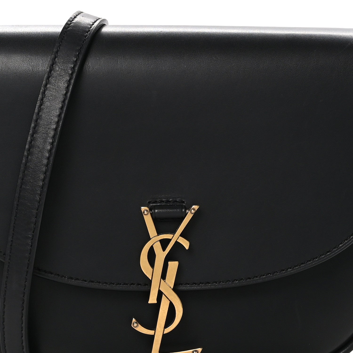 Saint Laurent Smooth Calfskin Monogram Medium Kaia Satchel Black 8 of 10
