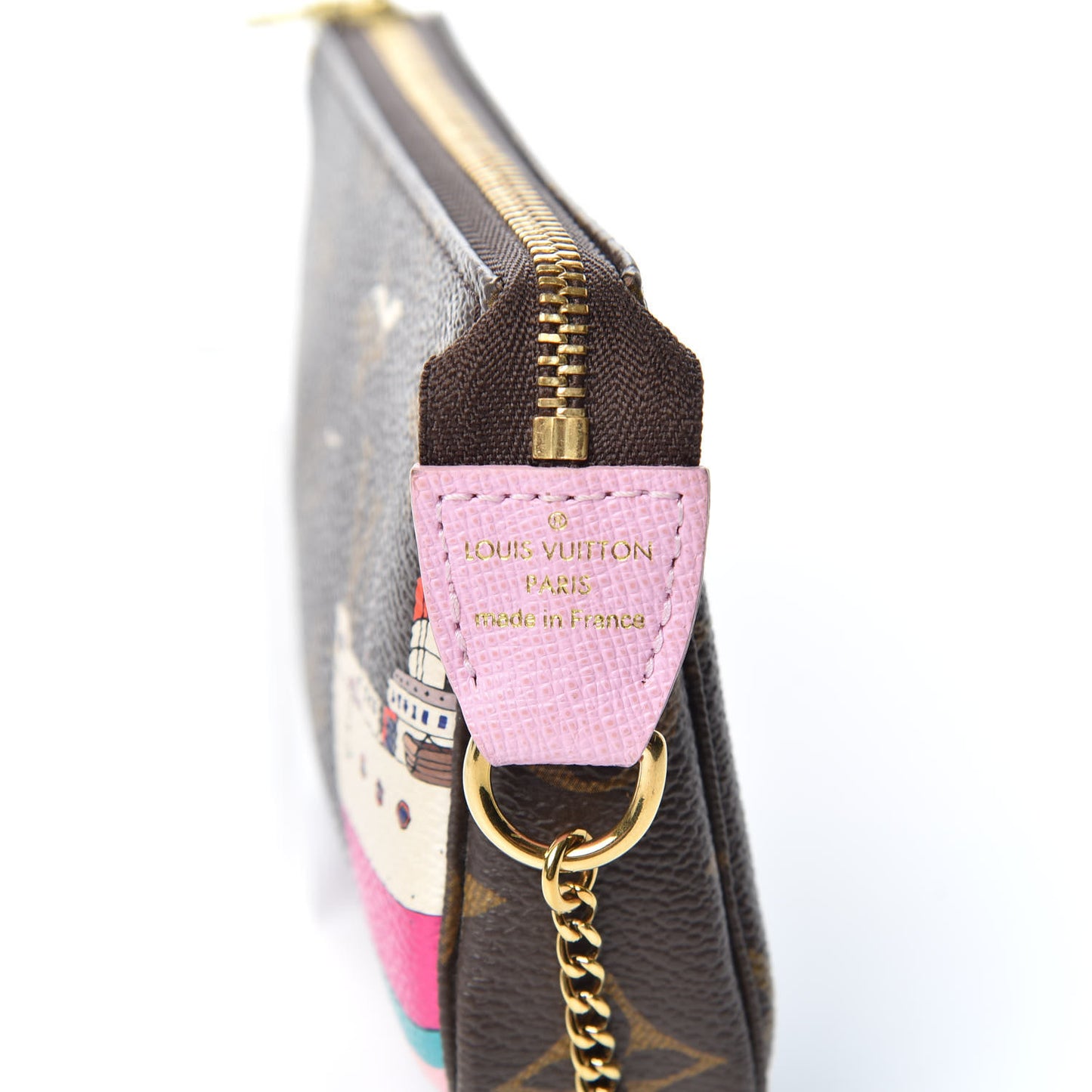 Monogram 2016 Christmas Animation Mini Pochette Accessories Rose Ballerine