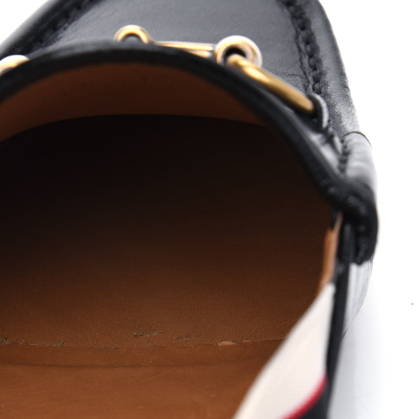 Goatskin Stripe Mens Horsebit Slingback Slippers 8.5 Black