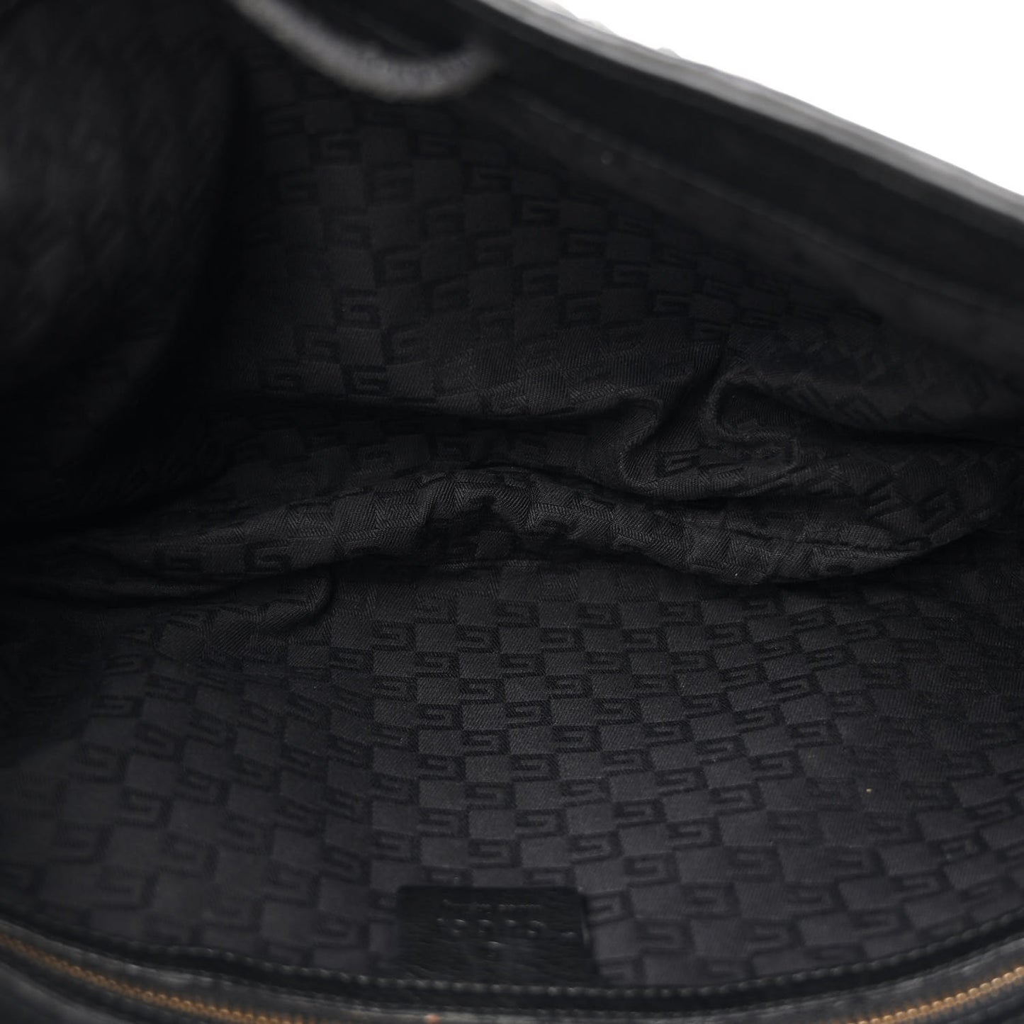 Pebbled Calfskin Drawstring Shoulder Bag Black